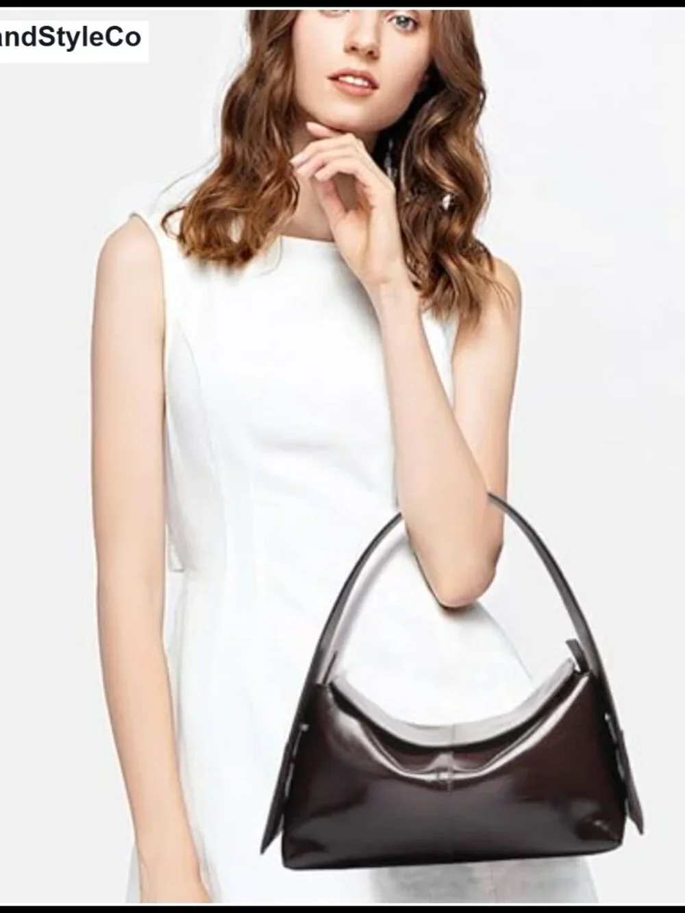 Vintage Glossy Faux Leather Hobo Shoulder Bag Convertible Crossbody Tote